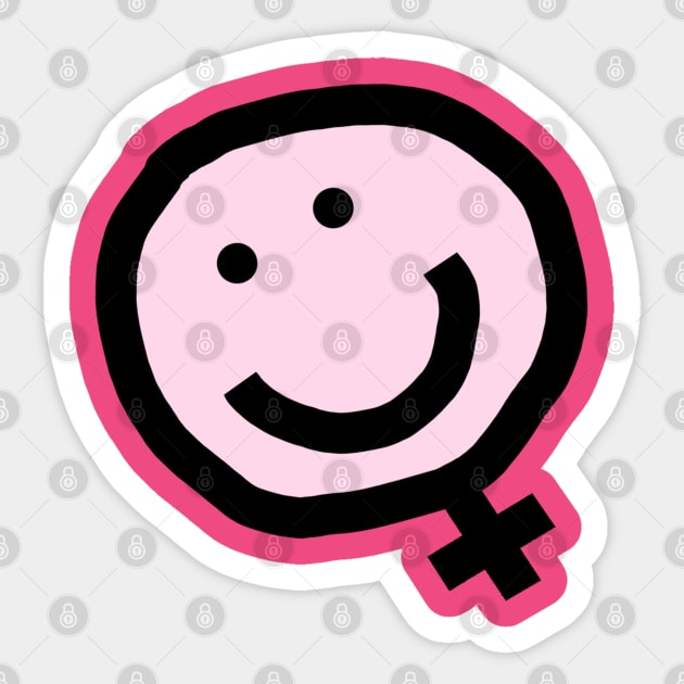 Minimal Feminist Female Smile Sticker by ellenhenryart